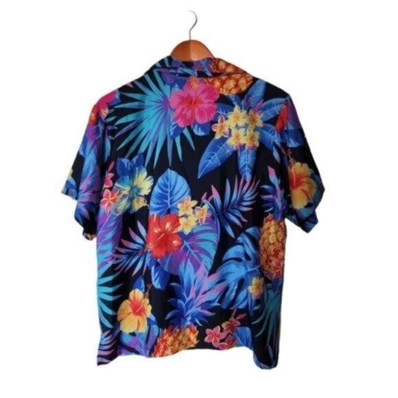King Kameha Hawaiian Shirt Mens Short Sleeve Front Pocket Floral XL Lightweight - Picture 6 of 8